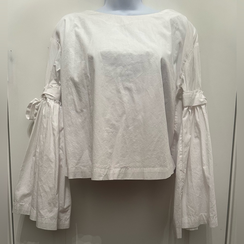 Free People crisp white peasant blouse